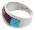 Turquoise Multicolor Inlay And Sterling Silver Ring Size 6-1/2 RS43174